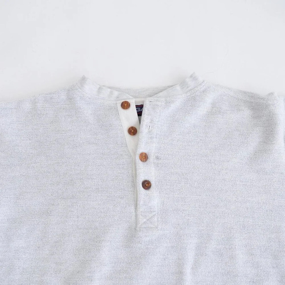 Vintage 90S  Gant Gray Button Up Collar Pull Over Sweater Size Large - Picture 10 of 13